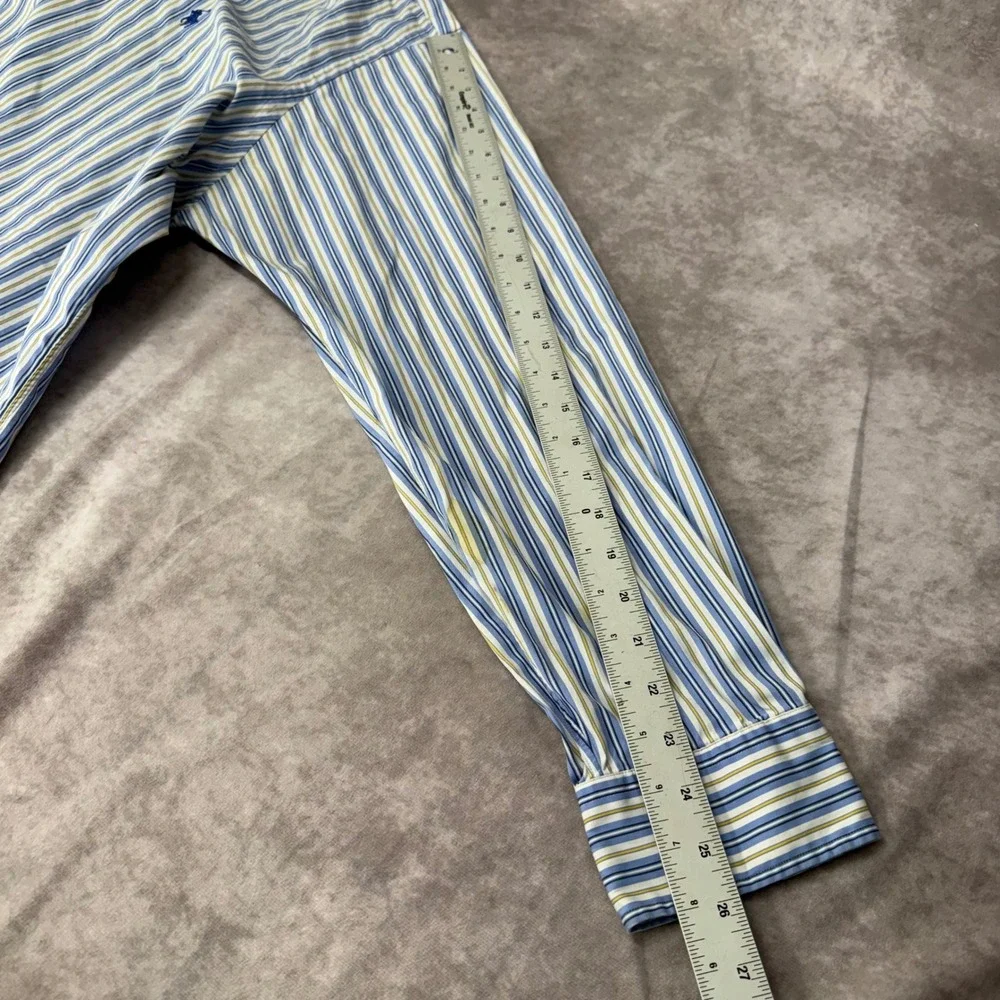 Polo Ralph Lauren Stanton Classic Fit Blue Yellow Striped Cotton Shirt XXL
